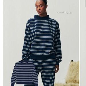 PARKE Holiday Striped Mockneck pullover